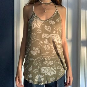 ❤︎ Silence & Noise꧁꧂
➪ Green and white Floral Light Weight almost sheer Tank Top